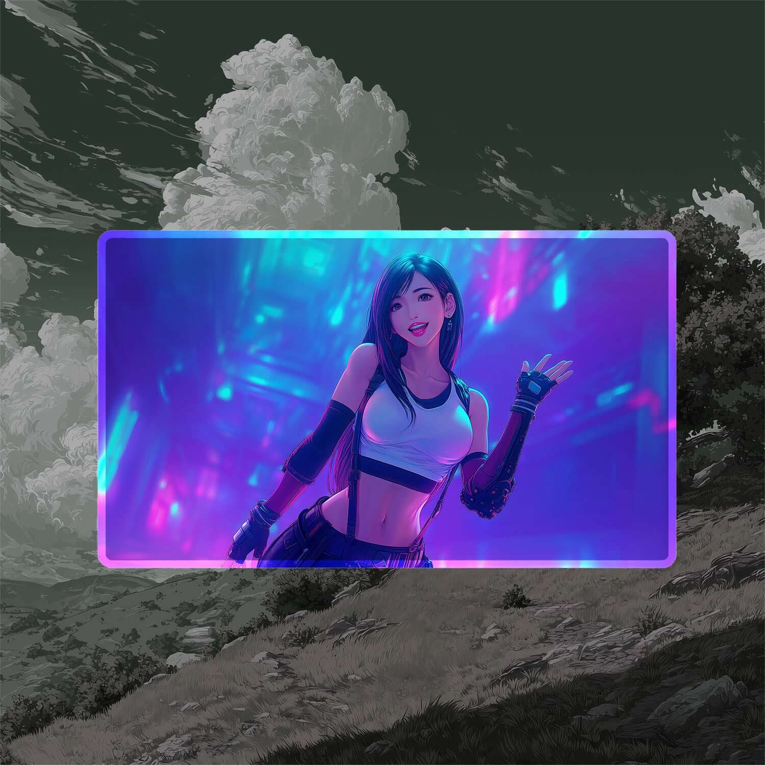 Tifa Lockhart Playmat (Borderless) | Final Fantasy Playmat | 24" x 14" (with Stitched Edges)
