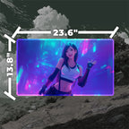 Smiling Anime Heroine Playmat (Borderless) | Playful Fantasy Mat