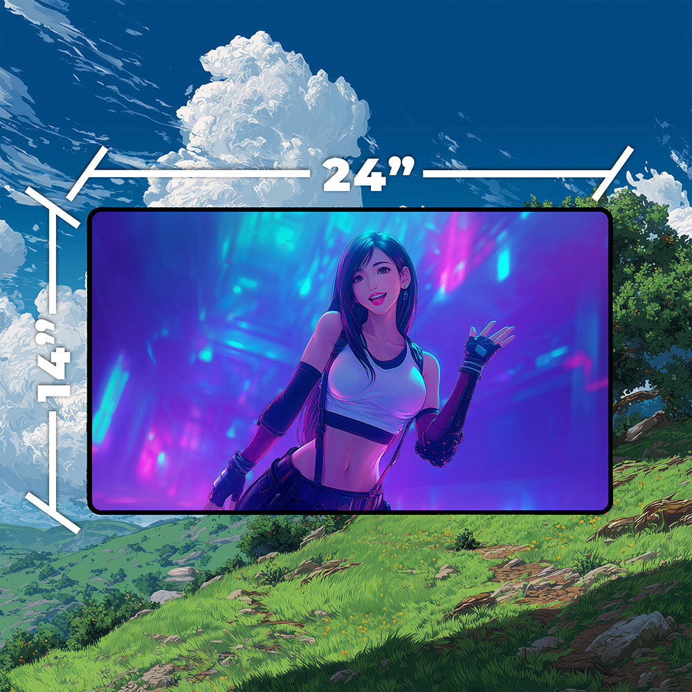 Smiling Anime Heroine Playmat | Playful Fantasy Mat