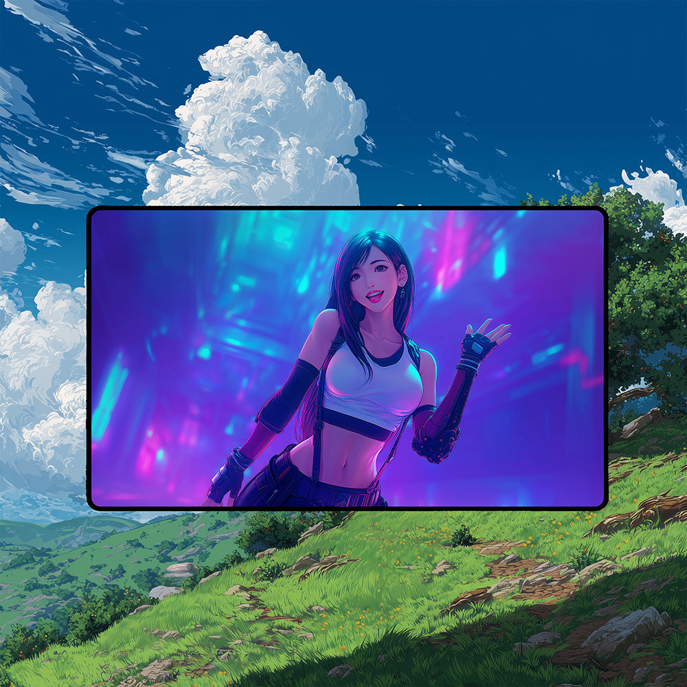 Smiling Anime Heroine Playmat | Playful Fantasy Mat