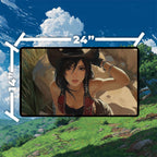 Tifa Lockhart Cowboy Playmat | Final Fantasy Playmat | Iconic Fantasy Heroine Playmat with Zones Option | 24x14 | 22x12 | 32x16 Sizes