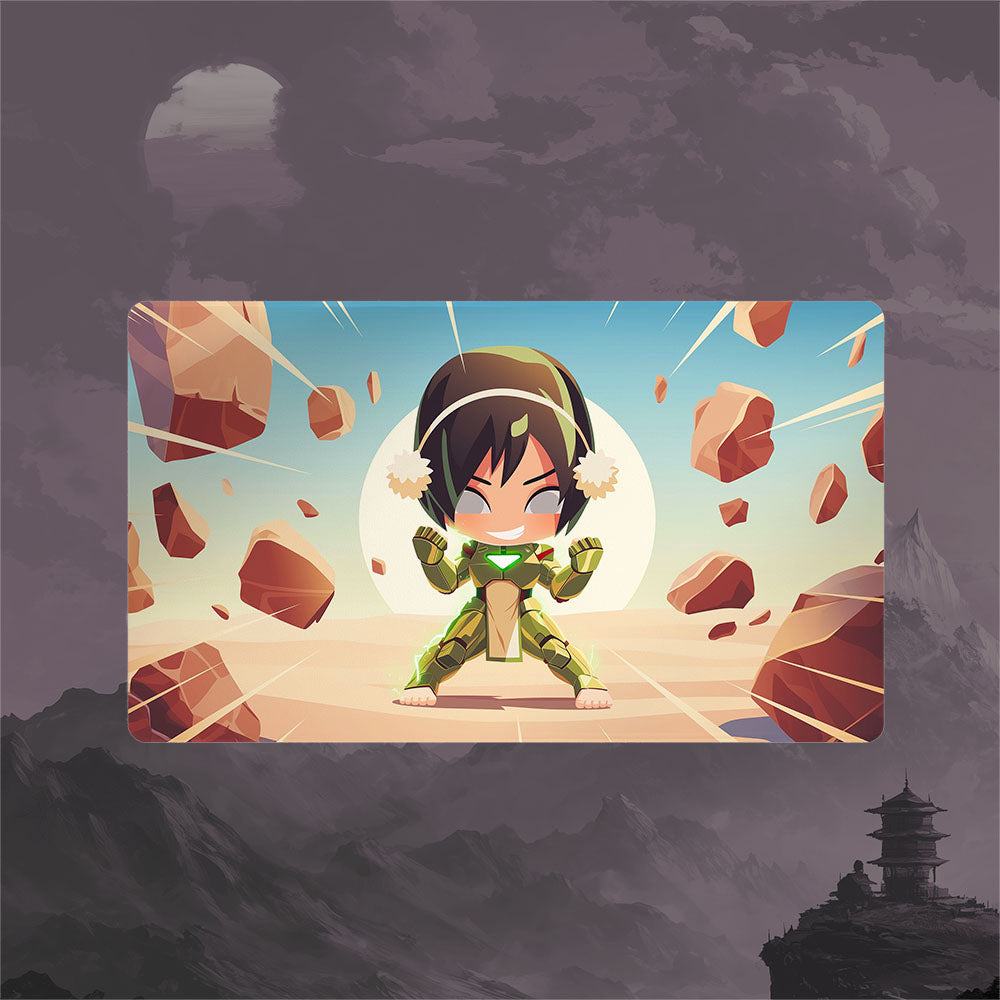 Toph Metalbender Armor Playmat (Borderless) | Magic the Gathering Playmat