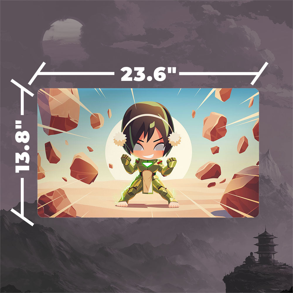 Toph Metalbender Armor Playmat (Borderless) | Magic the Gathering Playmat