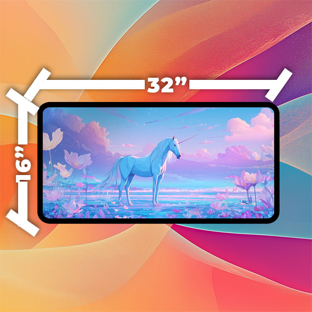 Unicorn Playmat | Premium TCG Playmat No Zones Option | 24x14 | 32x16