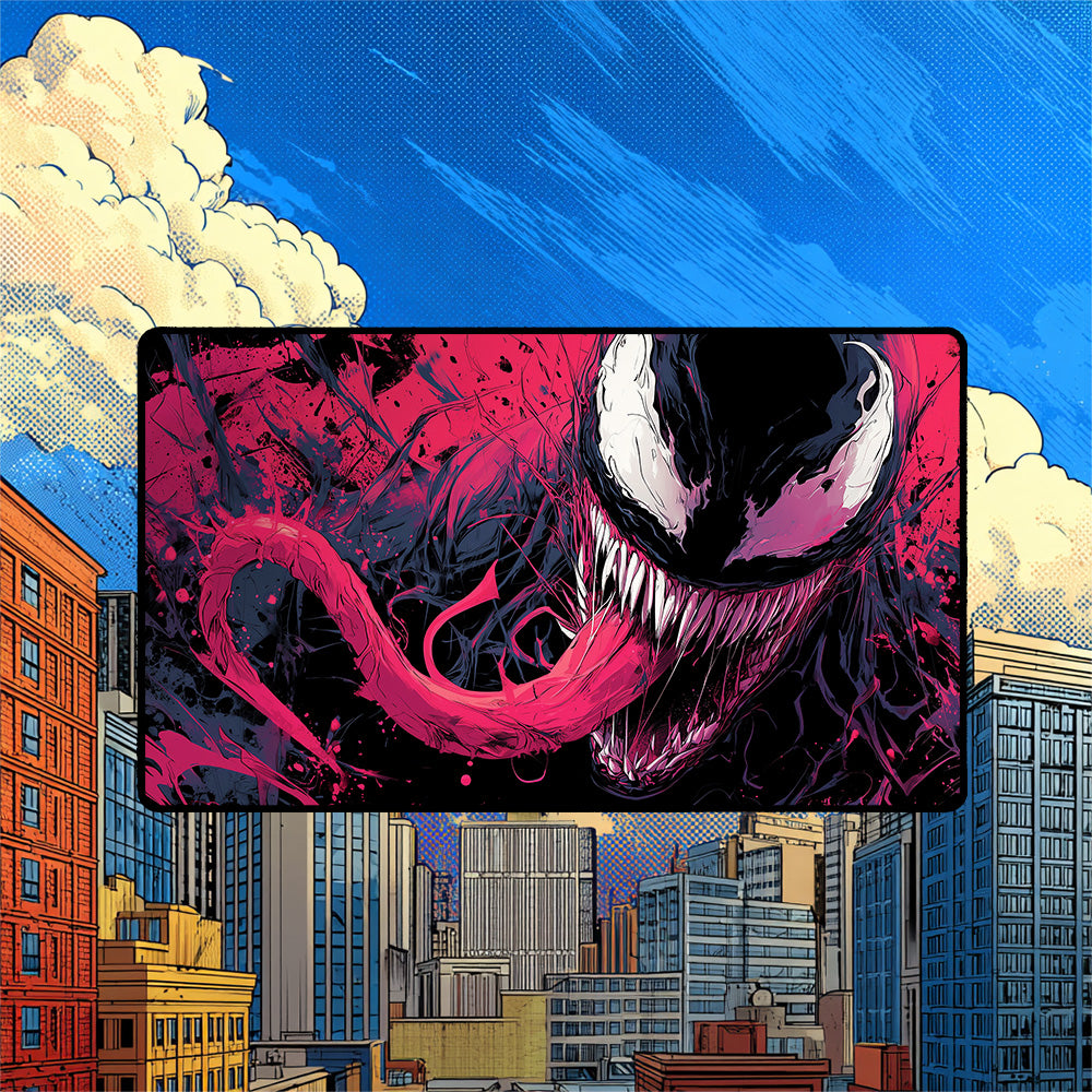 Symbiote Chaos Playmat | Black Red Comic Mat