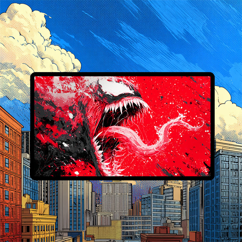 Venom V2 Playmat | Magic the Gathering Playmat | Screaming Venom TCG Mat With Zones Option | 24x14 | 32x16 Sizes