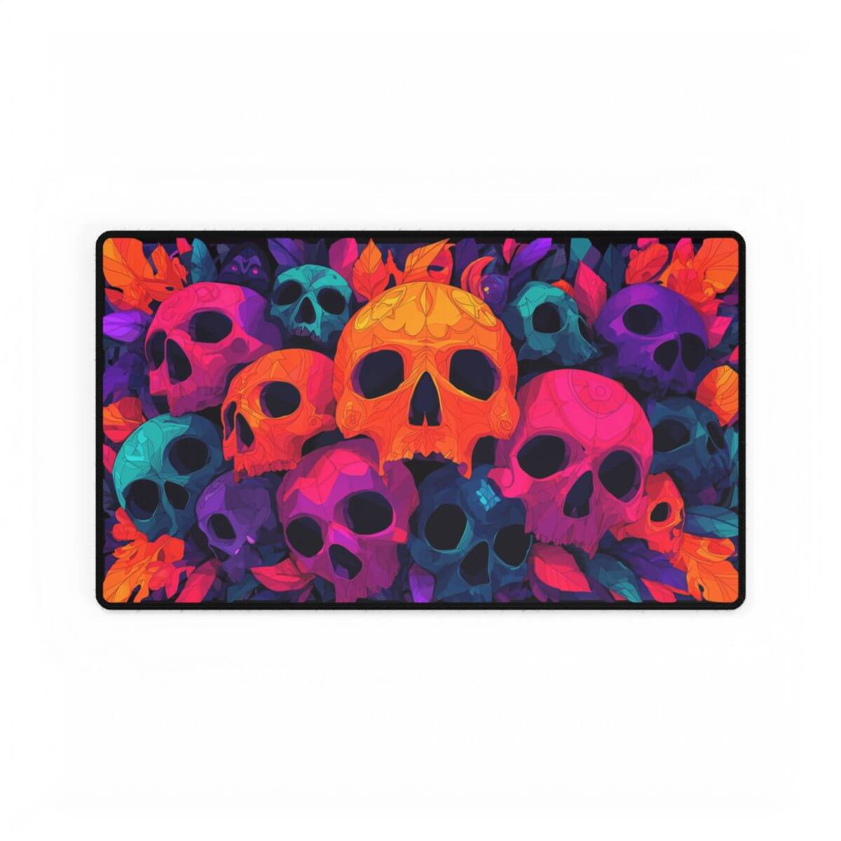Vibrant Skull Playmat | Magic the Gathering Playmat | Vibrant MTG Playmat with Zones Option | 24x14 | 22x12 | 32x16 Sizes