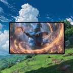 Chibi Mage Wizard Playmat | Glowing Eyes Anime Mat