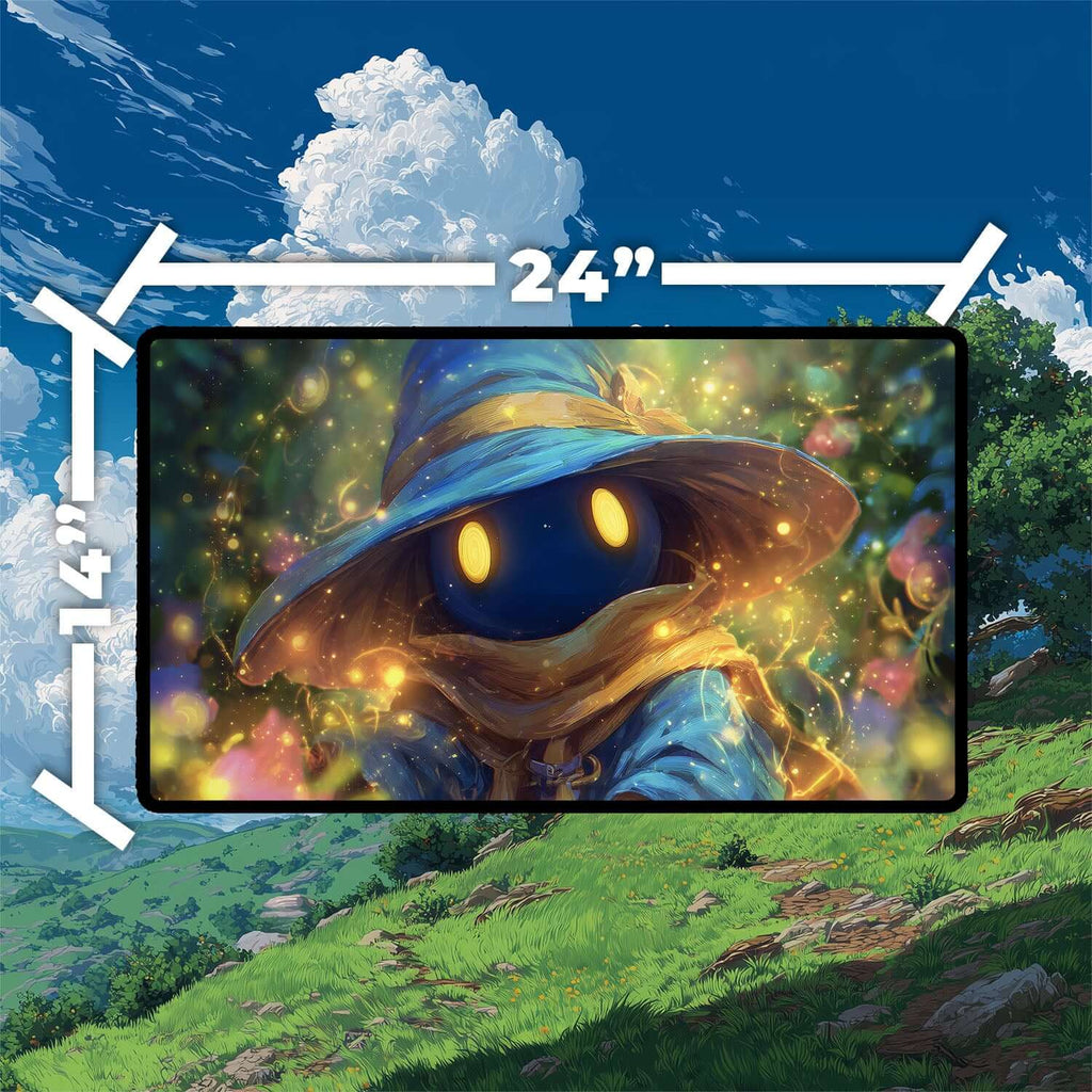 Vivi Ornitier Magic Burst Playmat | Final Fantasy Playmat | Iconic Wizard Playmat with Zones Option | 24x14 | 22x12 | 32x16 Sizes