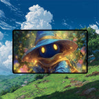 Vivi Ornitier Magic Burst Playmat | Final Fantasy Playmat | Iconic Wizard Playmat with Zones Option | 24x14 | 22x12 | 32x16 Sizes