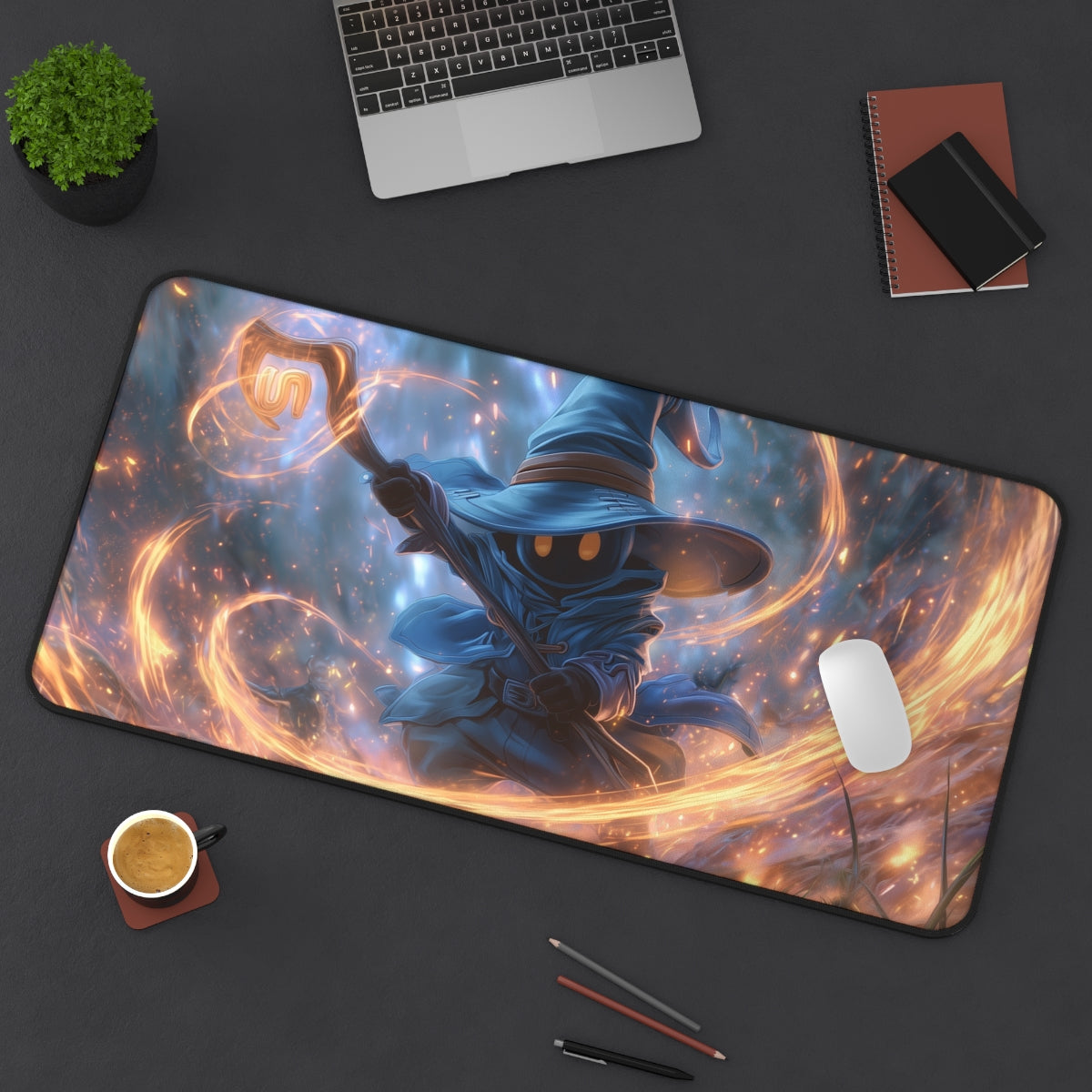 Vivi Ornitier Playmat | Final Fantasy Playmat | Magical Fantasy Wizard  with Zones Option | 24x14 | 32x16 Sizes