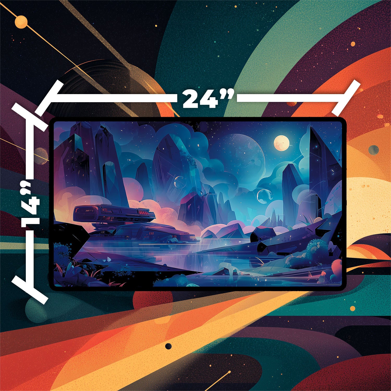 Watery Grave Playmat | Magic the Gathering Playmat | Stellar Sights Playmat with Zones Option | 24x14 | 22x12 | 32x16 Sizes