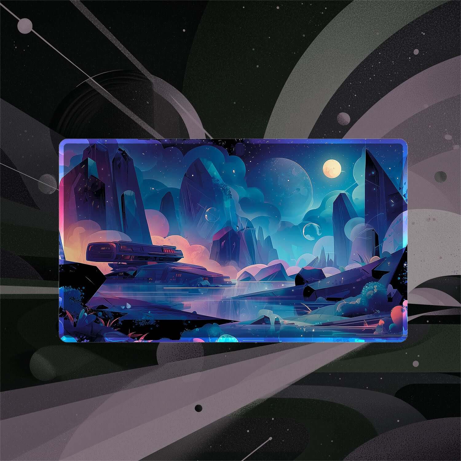 Watery Grave Stellar Sights (Borderless) | Magic the Gathering Playmat | 24" x 14" (with Stitched Edges)