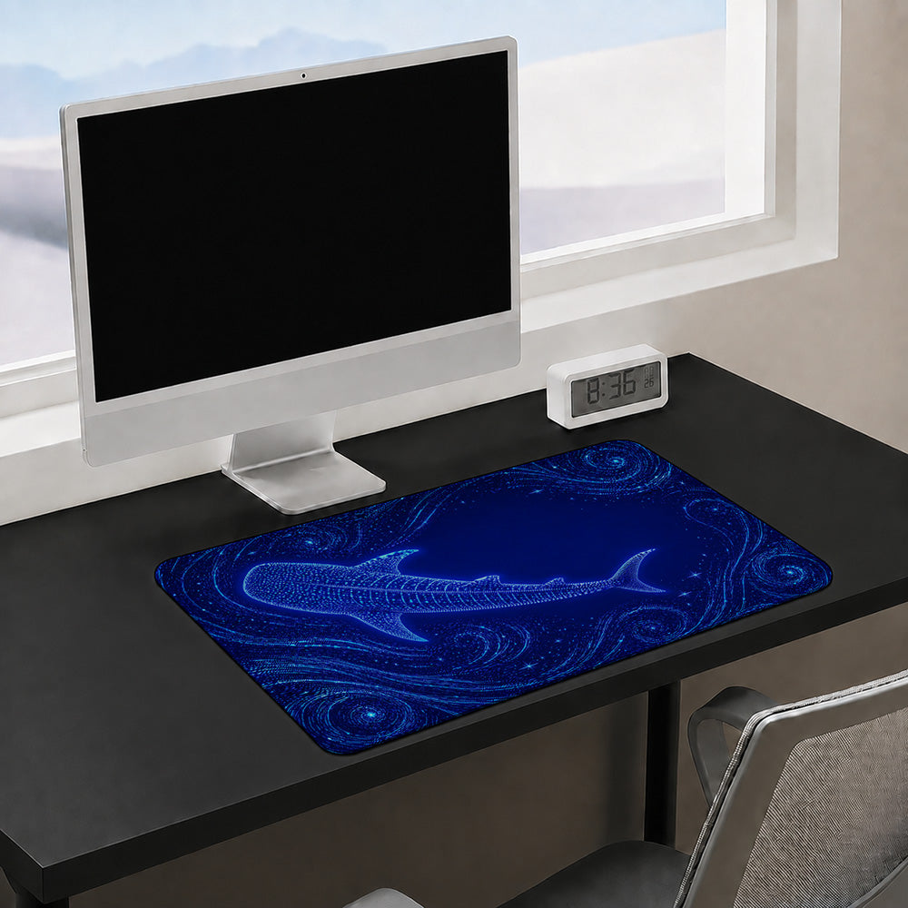 Bioluminescent Whale Shark Desk Mat 24x14 36x18 48x24
