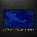 Bioluminescent Whale Shark Desk Mat 24x14 36x18 48x24