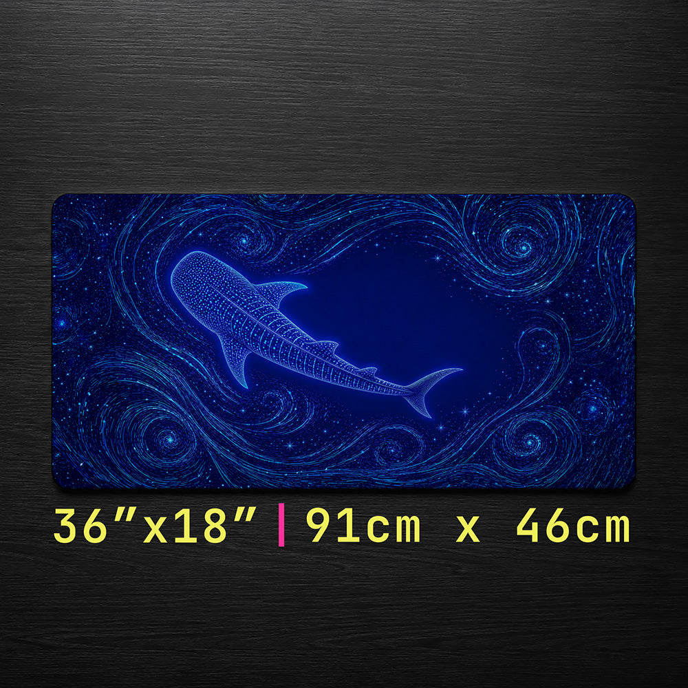 Bioluminescent Whale Shark Desk Mat 24x14 36x18 48x24