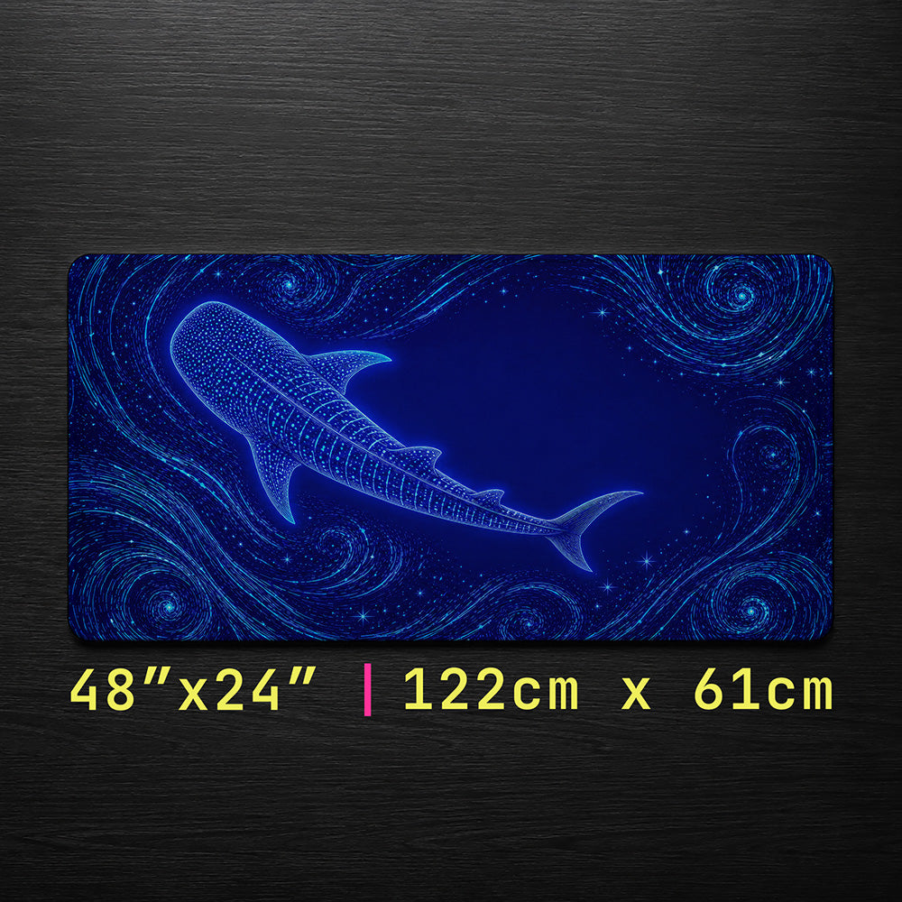 Bioluminescent Whale Shark Desk Mat 24x14 36x18 48x24