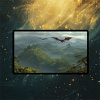 Ember Highland Dragon Playmat | Fiery Fantasy Land Mat