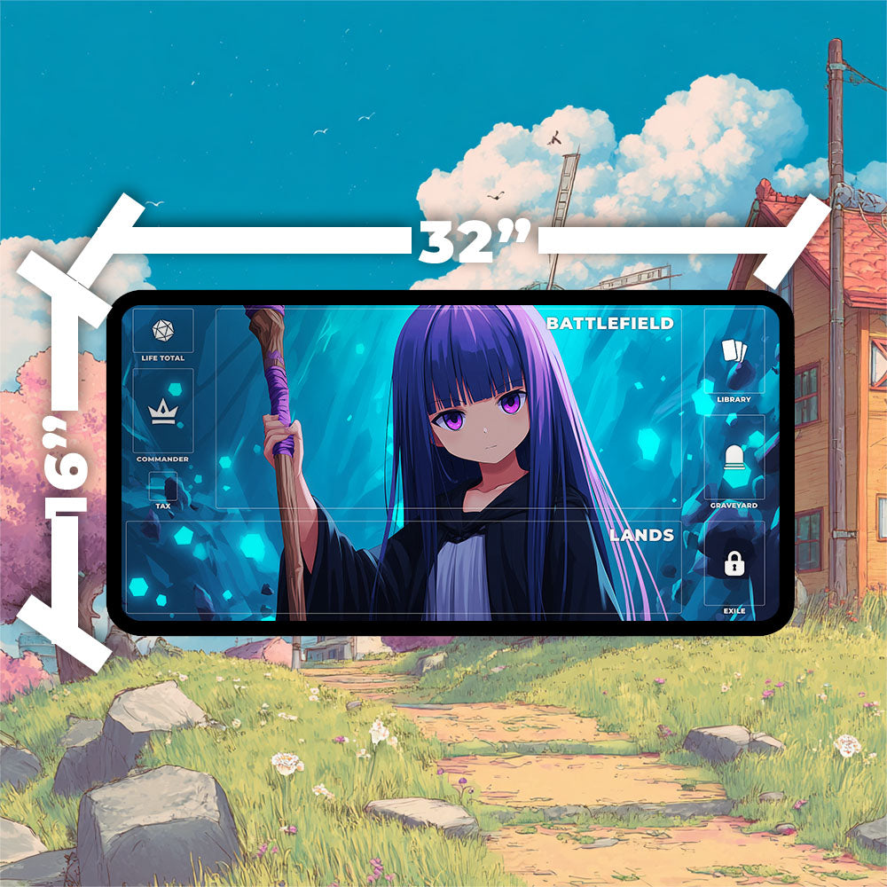 Young Fern Playmat | TCG Playmat | Frieren Playmat with Zones Option | 24x14 | 22x12 | 32x16 Sizes