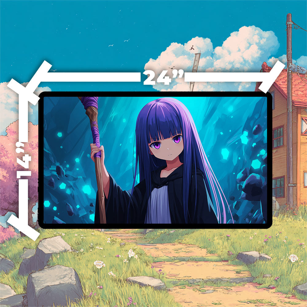 Young Fern Playmat | TCG Playmat | Frieren Playmat with Zones Option | 24x14 | 22x12 | 32x16 Sizes