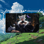 Feline Warlock Sorceress Playmat | Glowing Magic Mat