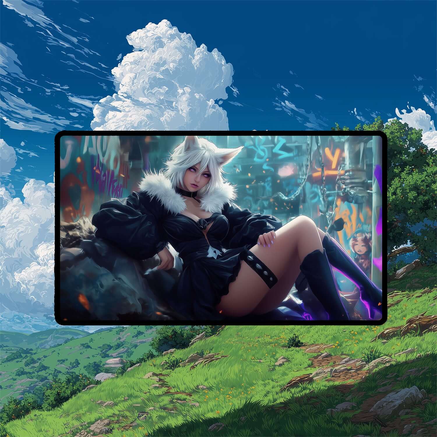 Y’shtola Playmat | Final Fantasy Playmat | Iconic Fantasy Sorceress Playmat with Zones Option | 24x14 | 22x12 | 32x16 Sizes