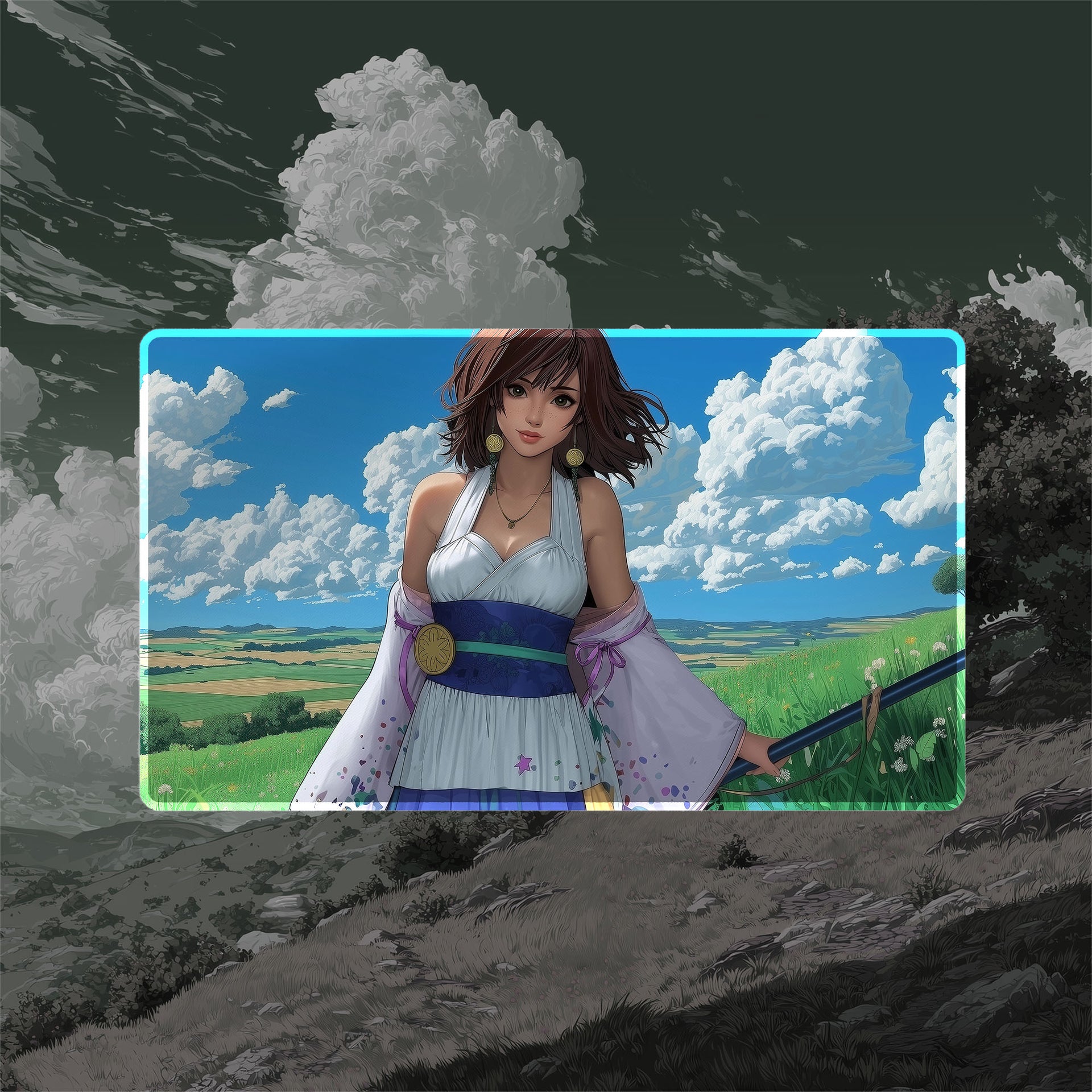 final fantasy mtg play mat Final Fantasy Playmat Yuna Grand Summoner Playmat – TCGPLaiMATS
