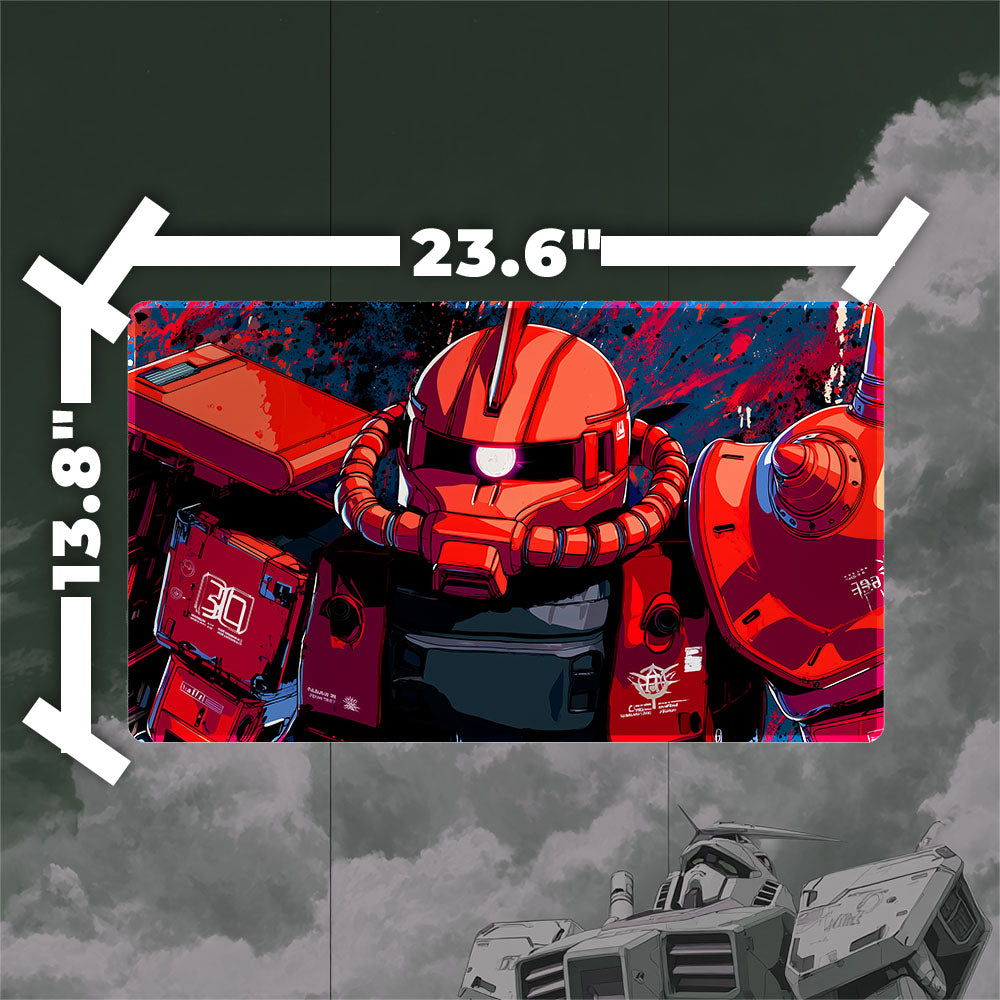 Gundam TCG Playmat – Zaku Red Comet Borderless 24x14 – TCGPLaiMATS